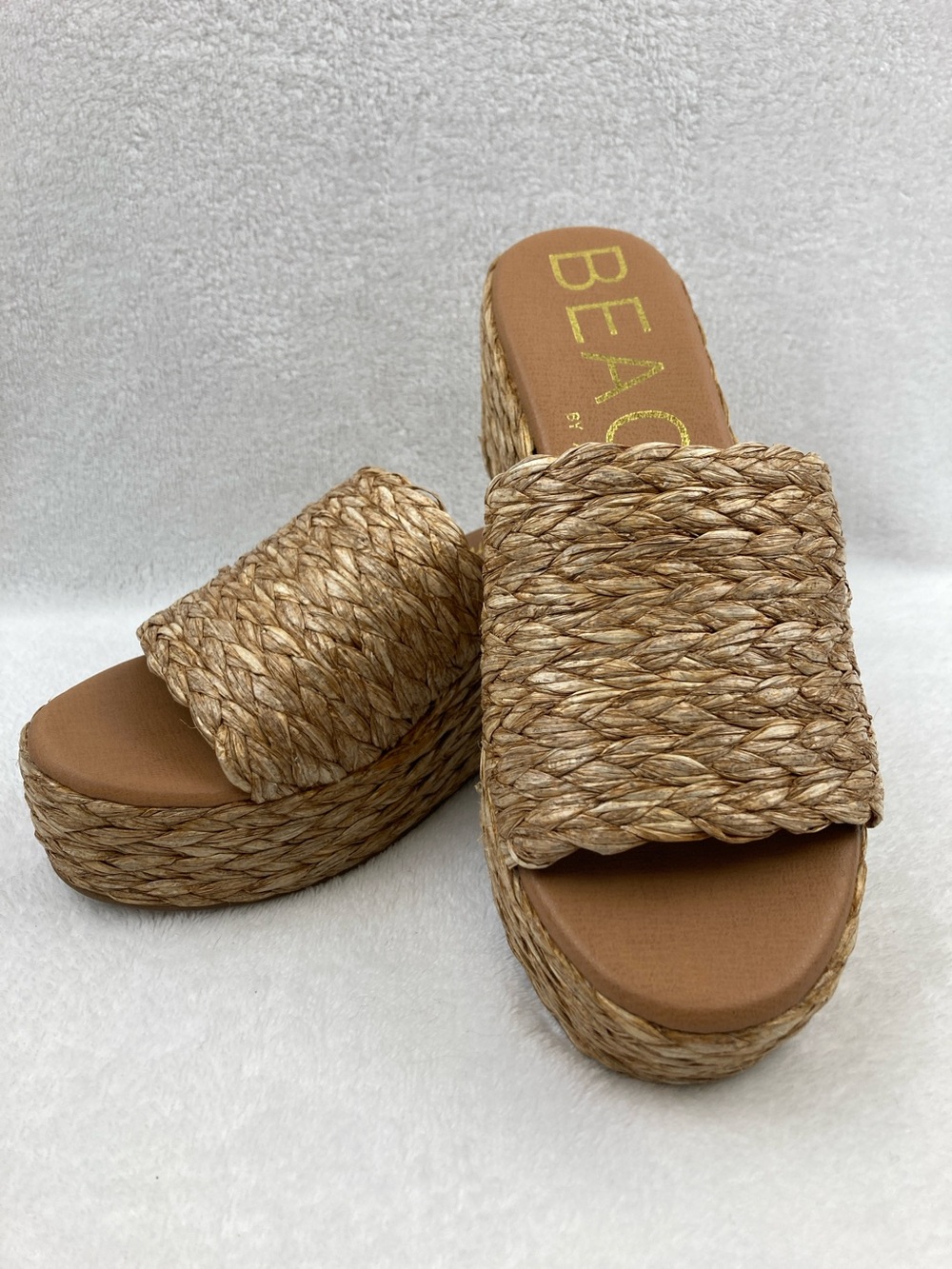 Matisse Del Mar Beach Raffia Platform Wedges sz 8